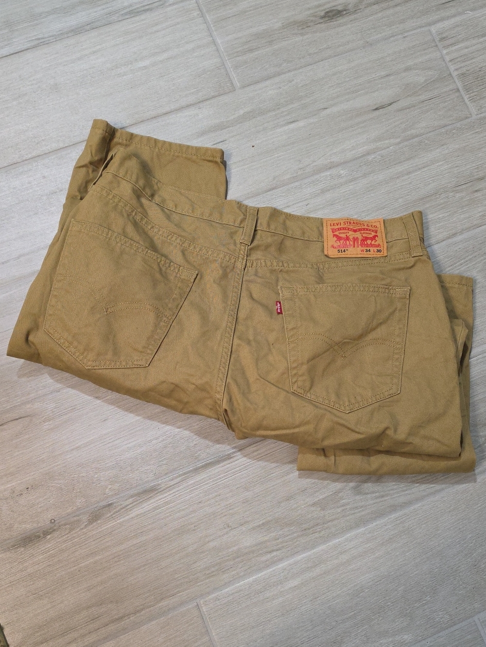Levi's Tan Carpenter-Style Denim Pants with Red Tab